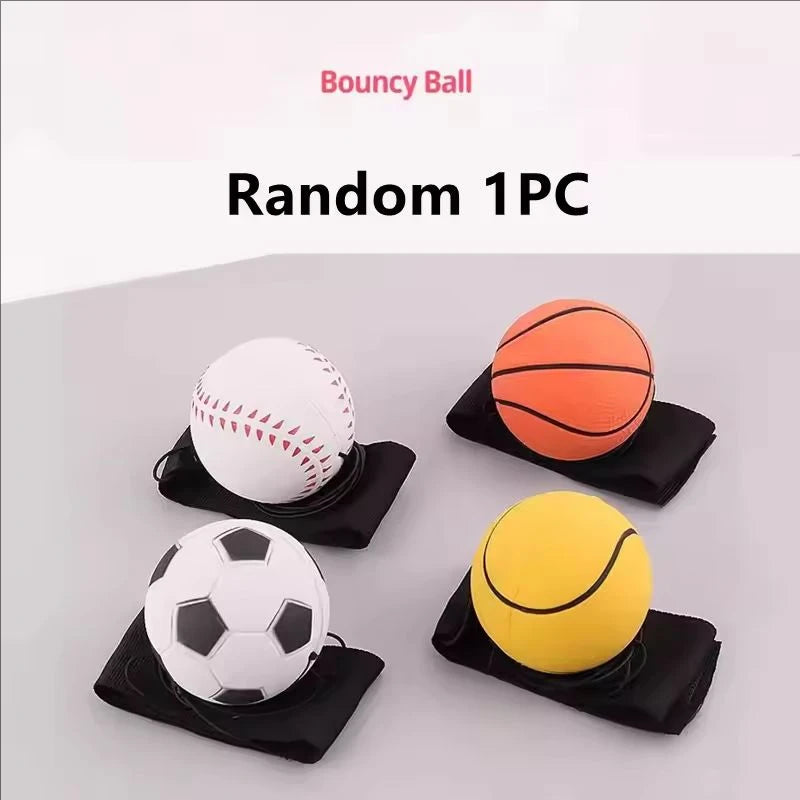 Sports Ball Wristband Set Basketball, Baseball Football on Elastic String - Perfect for Boys Outdoor Play Pet Dog Toys
