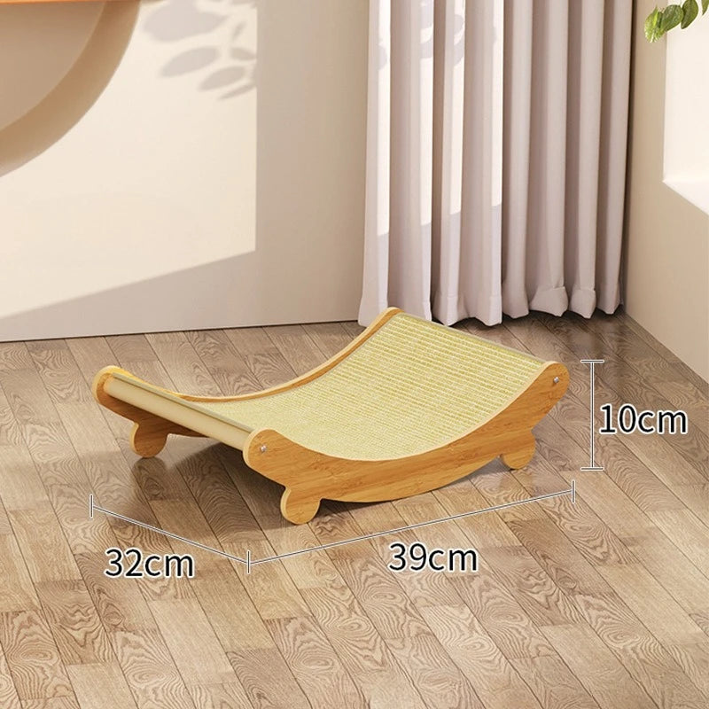 Wooden Cat Scratching Board Scratching Recliner Scratch-resistant Post Cat Toys Wear-resistant  Pet Supplies with Sisal Surface