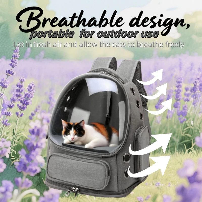 New Transparent Pet Carrier Backpack for Cats and Small Dogs Breathable Outdoor Cat Accessories Shoulder Bag Travel Pet Supplies