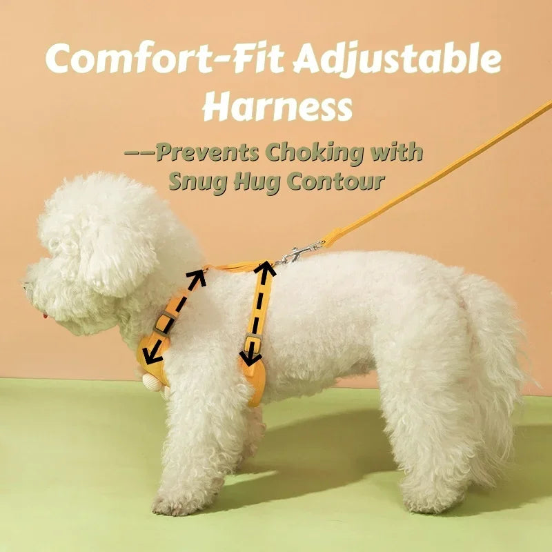 Macaron Breathable Soft Dog Harness – Adjustable Vest-Style Dog Harness and Leash Set Dog Accessories for Small Dogs Walking