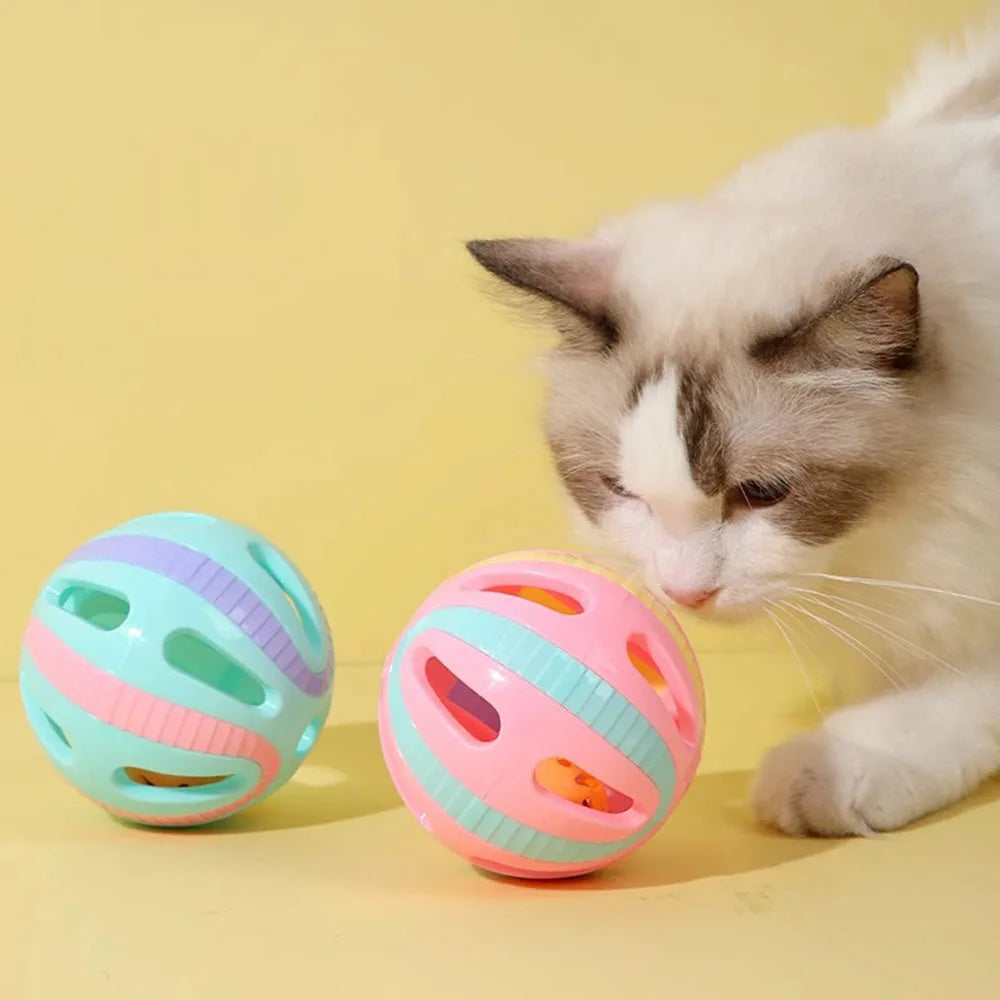 Cat Toys Self-Playing Bell Balls Durable Teaser Wand Interactive Kitten Chew Toys Energy-Burning Pet Amusement Supplies