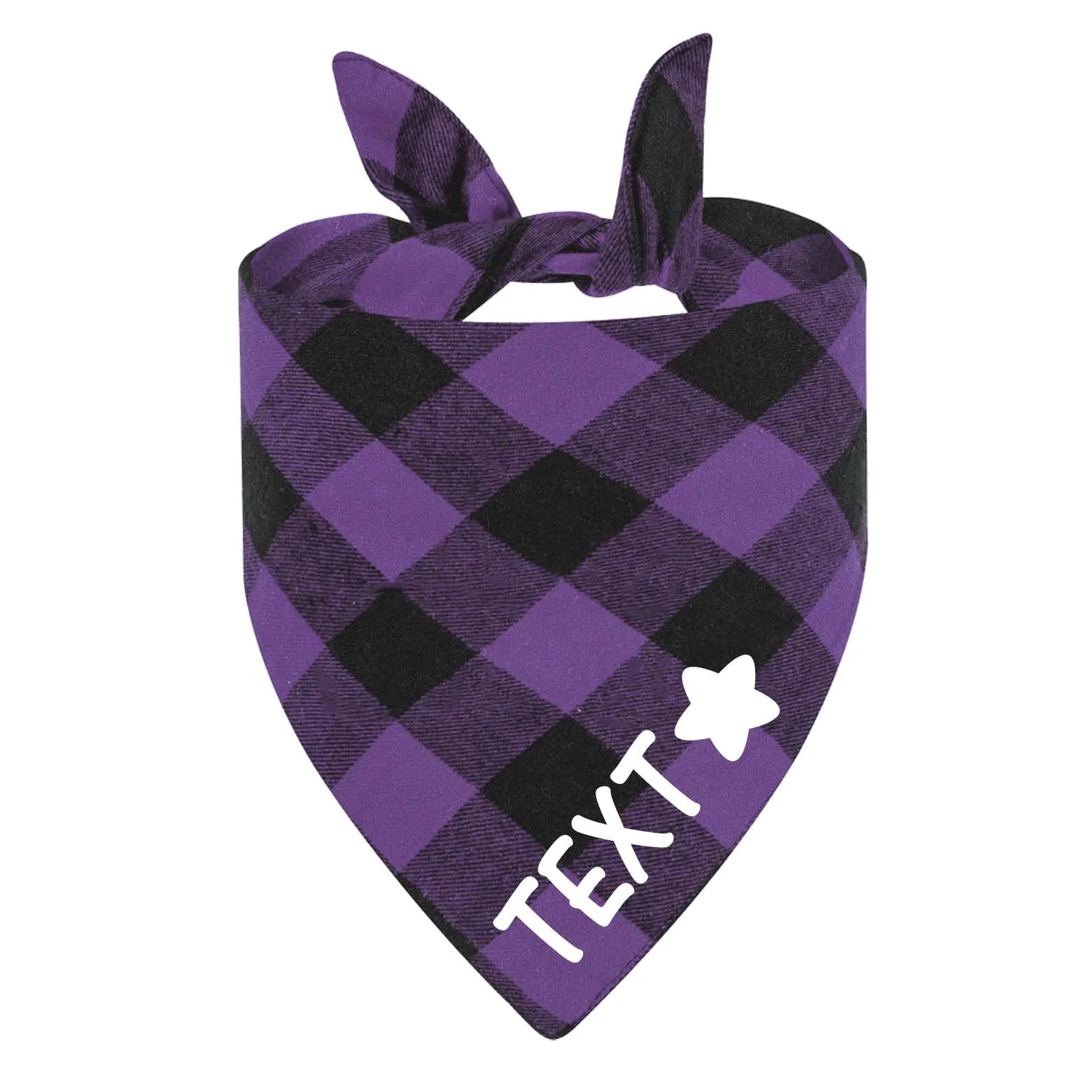 Custom Personalized Dog Bandanas Large Pet Scarf Pet Cotton Plaid Washable Collar Cat Dog Scarf Large Dog Accessories Kerchief