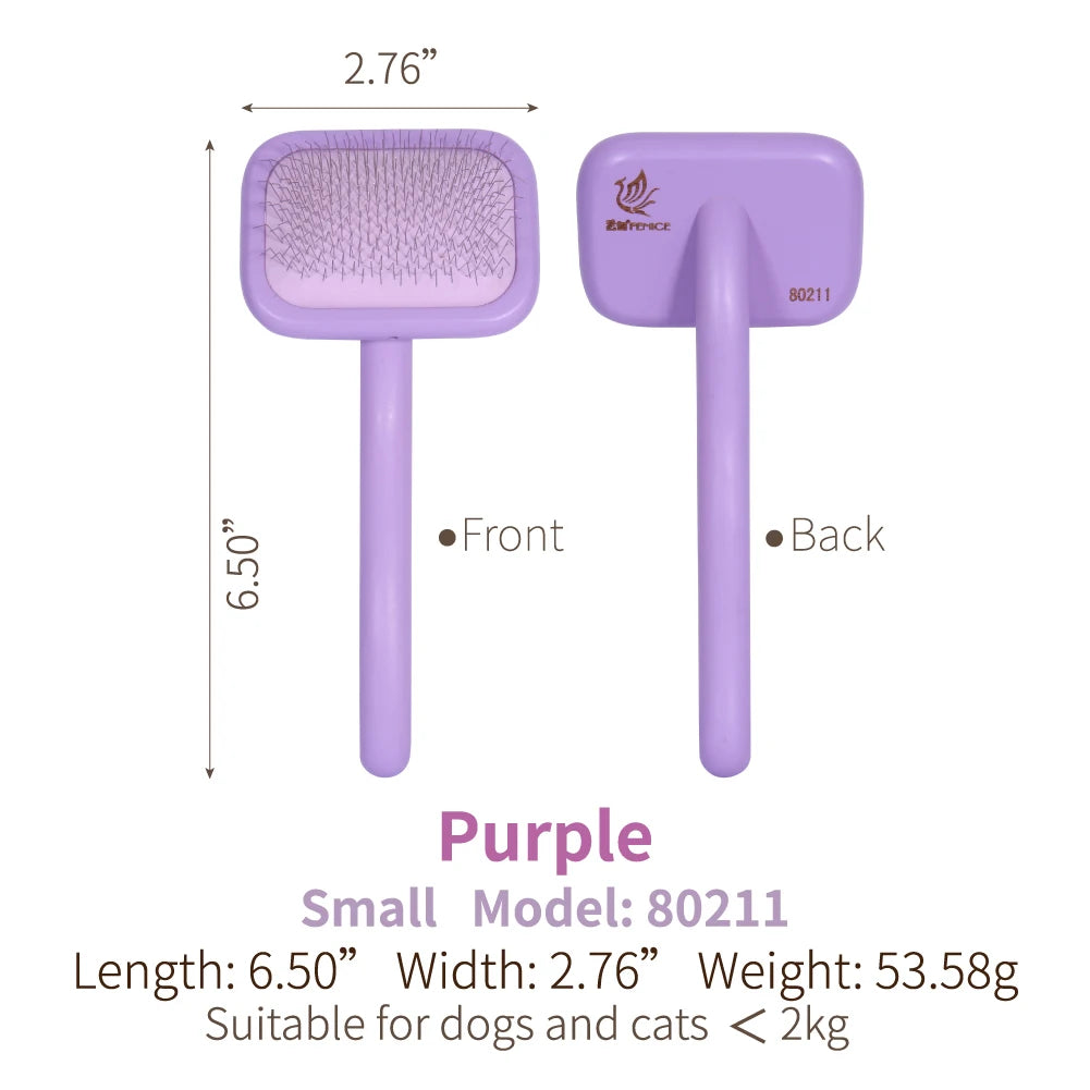Fenice Pet Grooming Steel Shedding Long Comb Slicker Brush Removing floating hair Mats, Tangles and Loose Hair, dog accessories