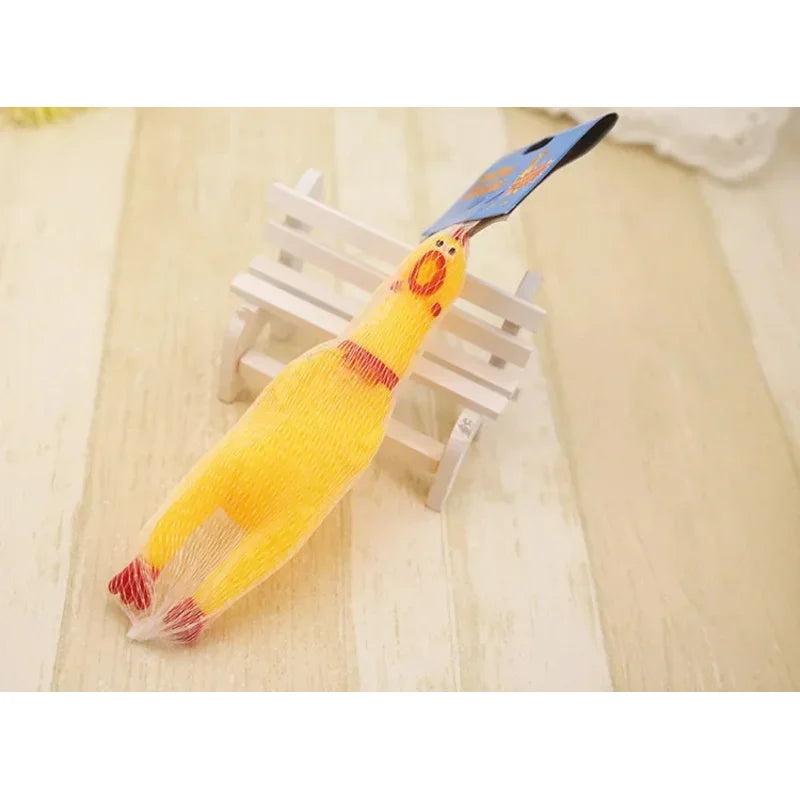 30CM Screaming Chicken Dog Toys Yellow Rubber Squaking Chicken Toy Novelty and Durable Rubber Chicken for Dogs,Rubber Chickens