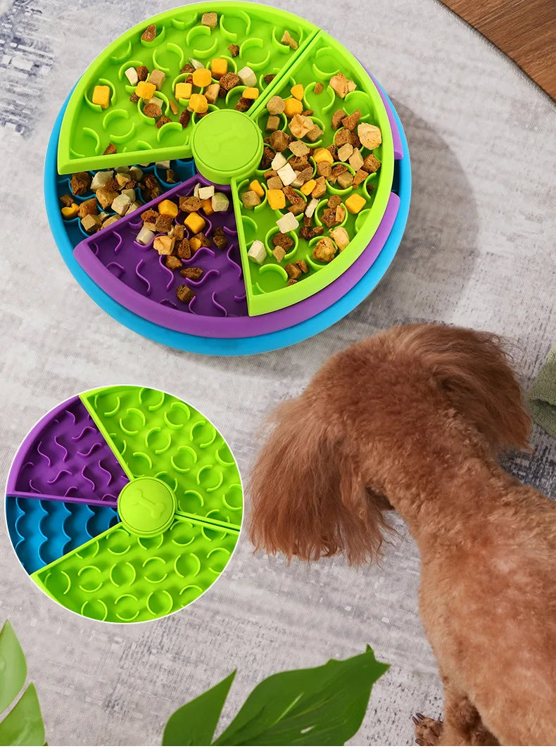 Dog Puzzle Slow Feeder Interactive Enrichment Dog Toys Layers Detachable Slow Eating Dog Bowl Anti-anxiety Dog Feeder Bowl