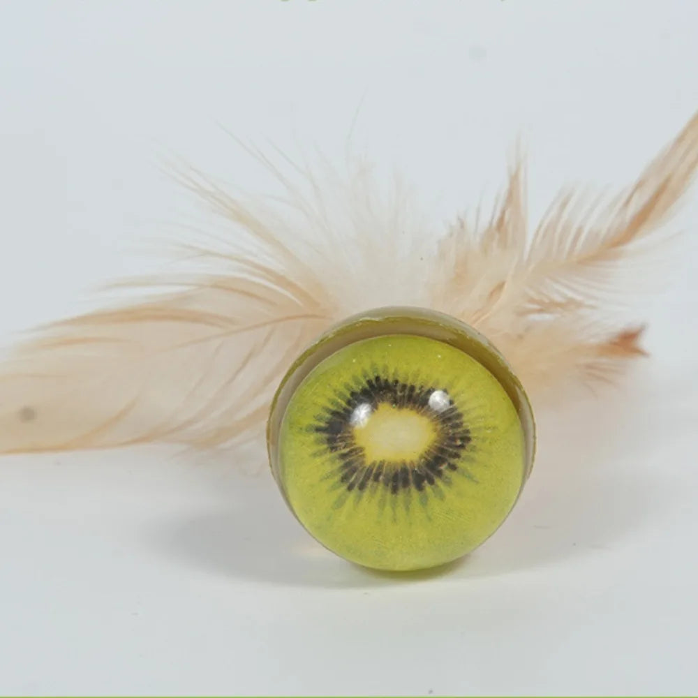 3pcs Cat Elastic Ball Toy Kitten Bouncing Ball with Feathers itten Funny Chasing Game Cat Feather Toys Cat Accessories