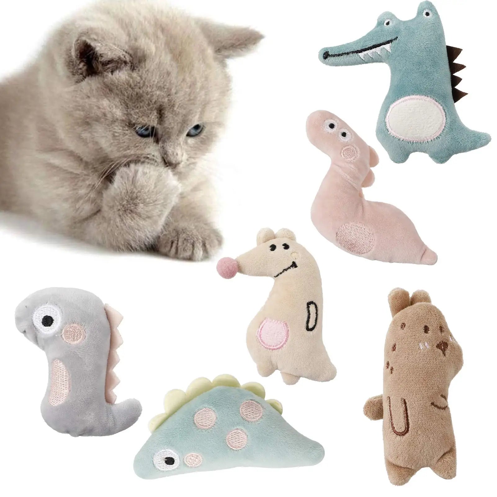 6 Pcs Cat Toys,Kitten Chew Toys with Catnip,Self-Playing Catnip Toys,Teeth Cleaning and Anti-Boredom Cat Accessories