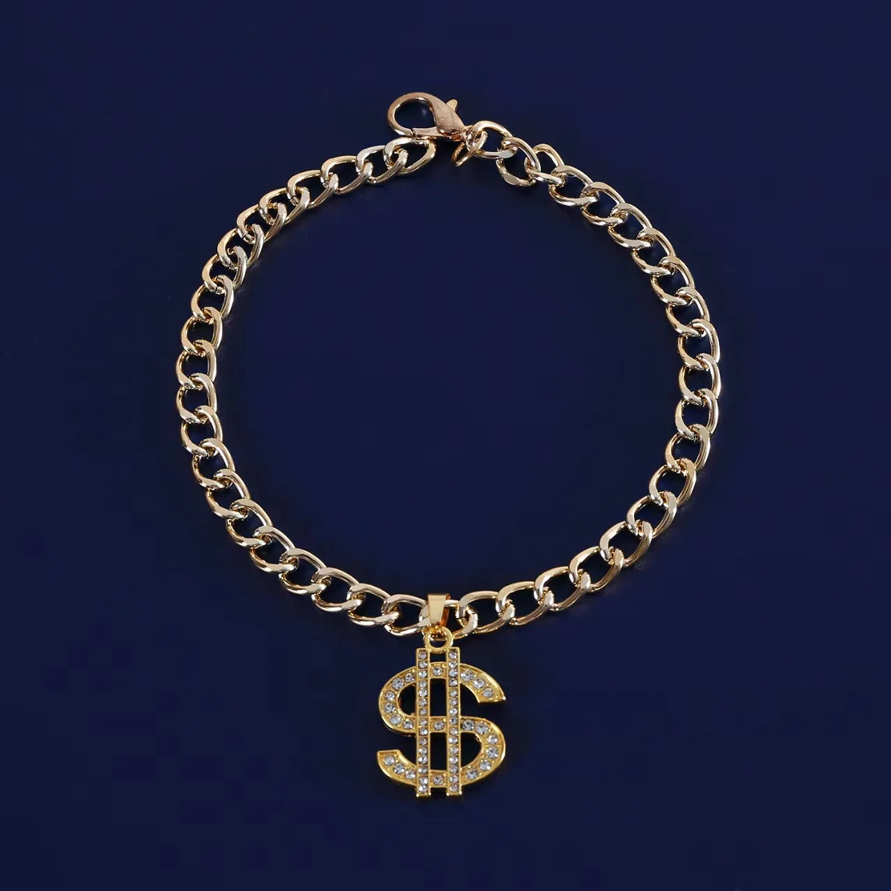 Golden Dollar Chihuahua Dog Accessories for Cat Neck Wear Fancy Zircon Pet Necklace Adjustable Cosplay Small Medium Puppy Collar