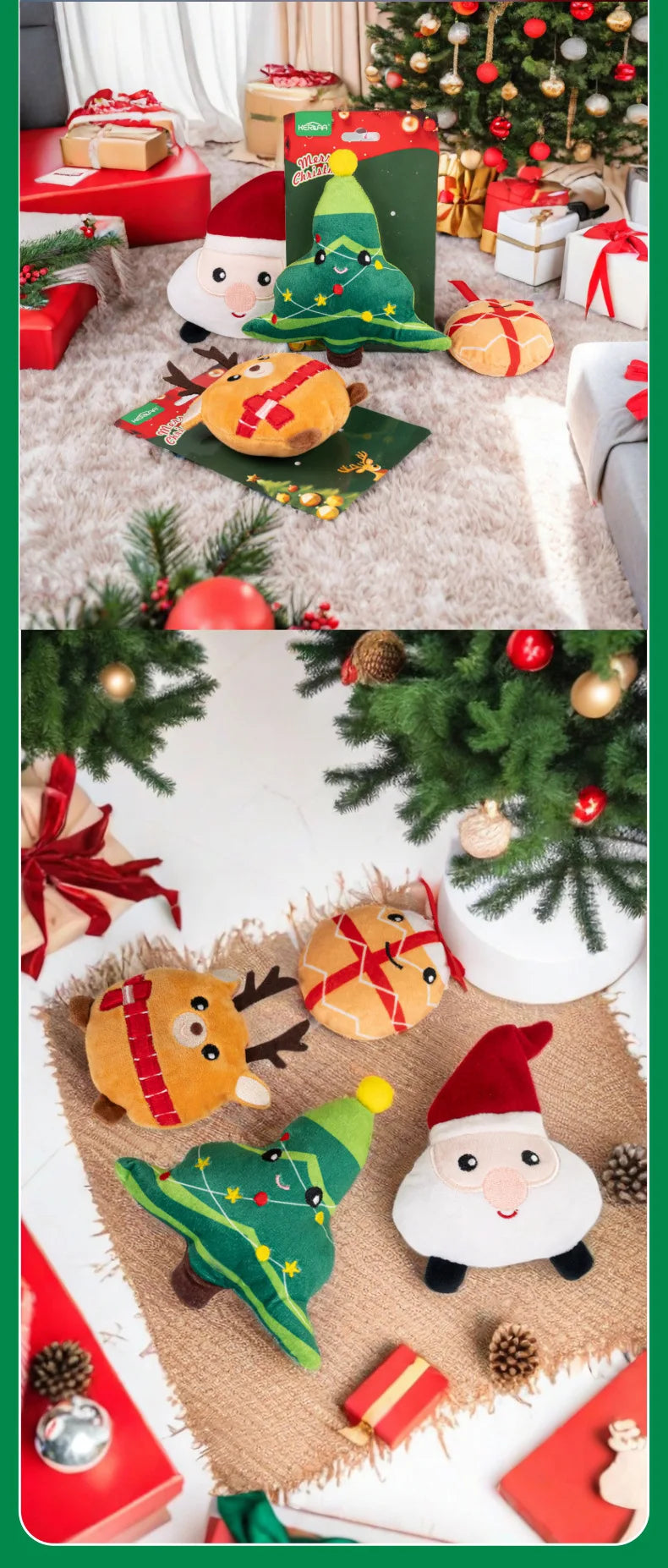 New Christmas Cat Toys Plush To Relieve Boredom and Clean Teeth Accompany Oneself Play with Cats Pet Supplies Christmas Gifts