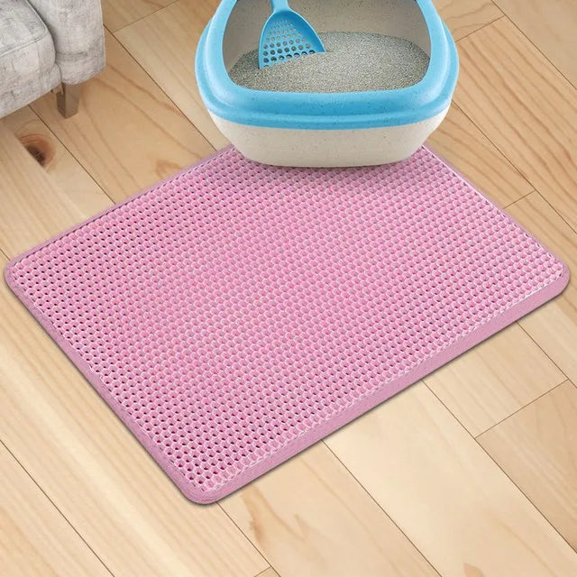 Waterproof Pet Cat Litter Mat Double Layer Pet Litter Box Mat for Cat Non-slip Toilet Pad Washable Bed Mat Cat Accessories
