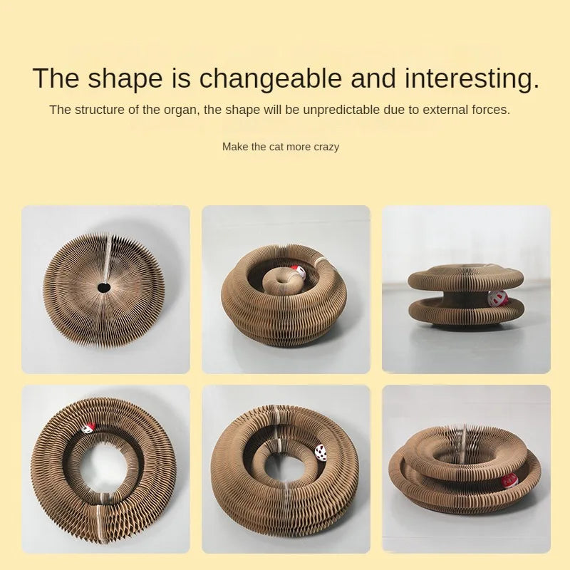 Magic Organ Cat Toy Cats Scratcher Scratch Board Round Corrugated Scratching Post Toys for Cats Grinding Claw Cat Accessories