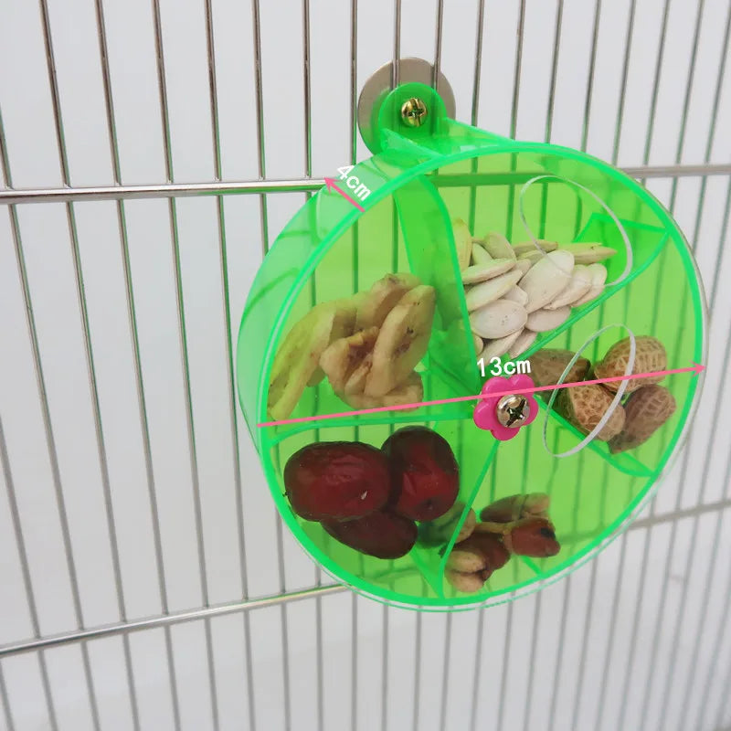 Rotate Pet Parrot Toys Wheels, Bite Chewing Birds Foraging Food Box Cage Feeder, Birds accessoires