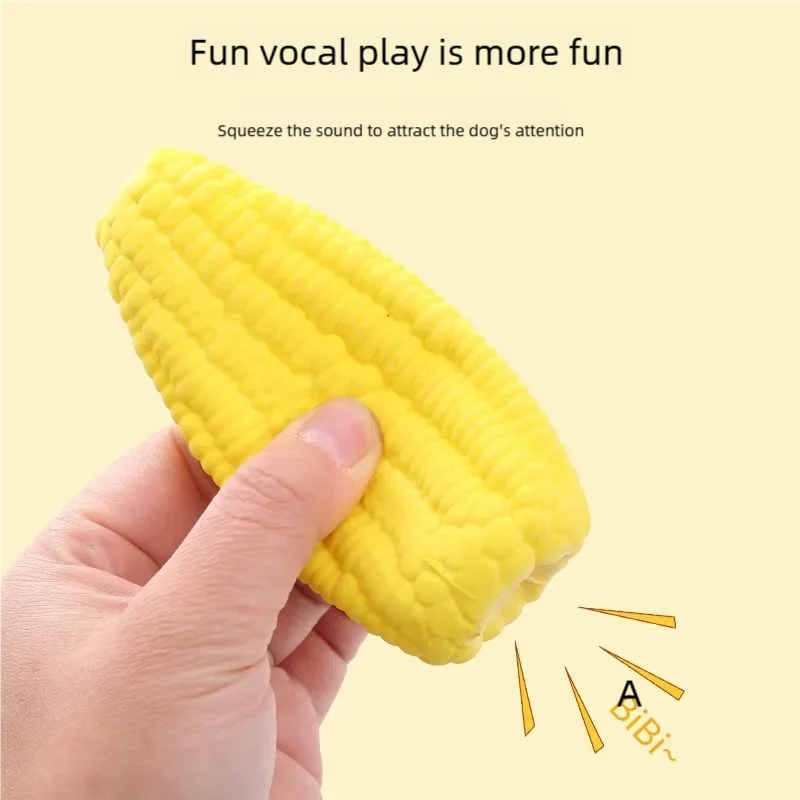 Corn shape Puppy Dogs Toy，Latex，Squeak Toys，Bite-resistant，Interactive Play Chew Toy，Training Playing Dog Toys，Dog Supplies
