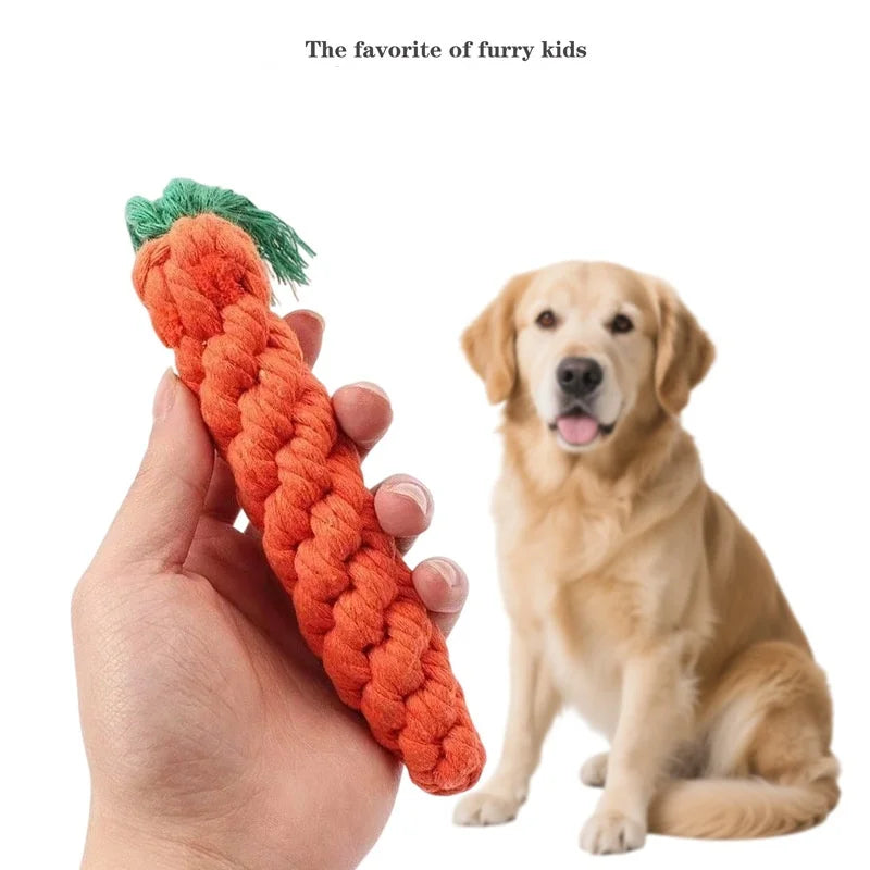 1pc Pet Knot Toy for Dog and Cat Carrot Shape Dog Chew Toys Cotton Rope Toys for Indoor Dogs Cat Toys Dog Accessories