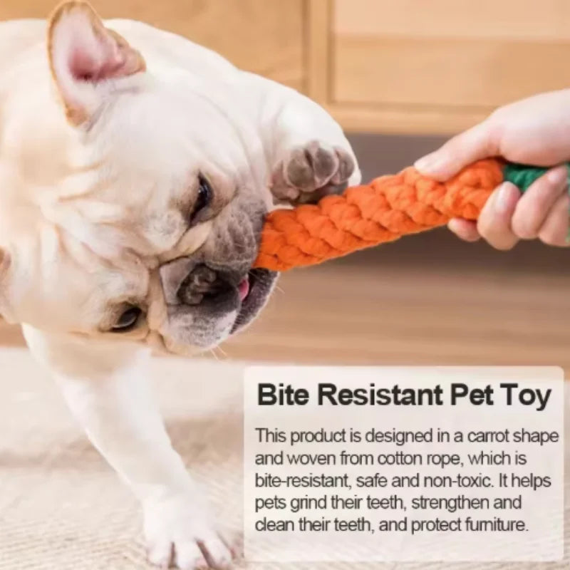 1pc Pet Knot Toy for Dog and Cat Carrot Shape Dog Chew Toys Cotton Rope Toys for Indoor Dogs Cat Toys Dog Accessories