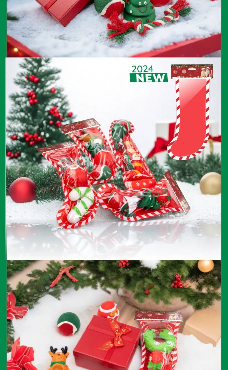 Christmas Pet Dog Toys Sound Elk Dog Bite Resistant Set Deer Crutches Bite Resistant Dog Christmas Gift Box Limited Edition