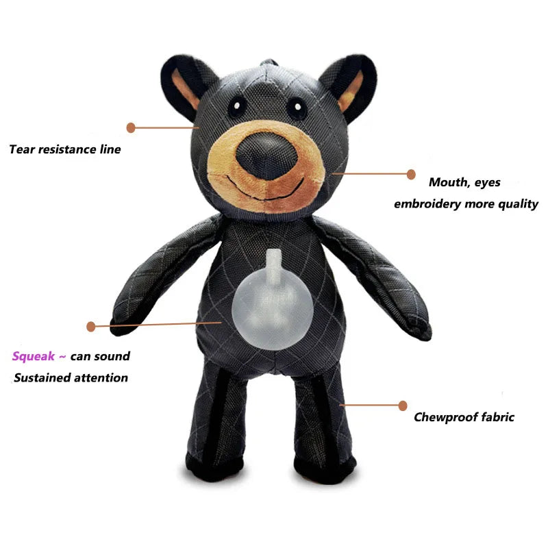 Plush Pet Squeaky Toys Pet Dog Canvas Toys  Robust Bear Dog Toy Interactive Dog Toys Animal Pet Toys