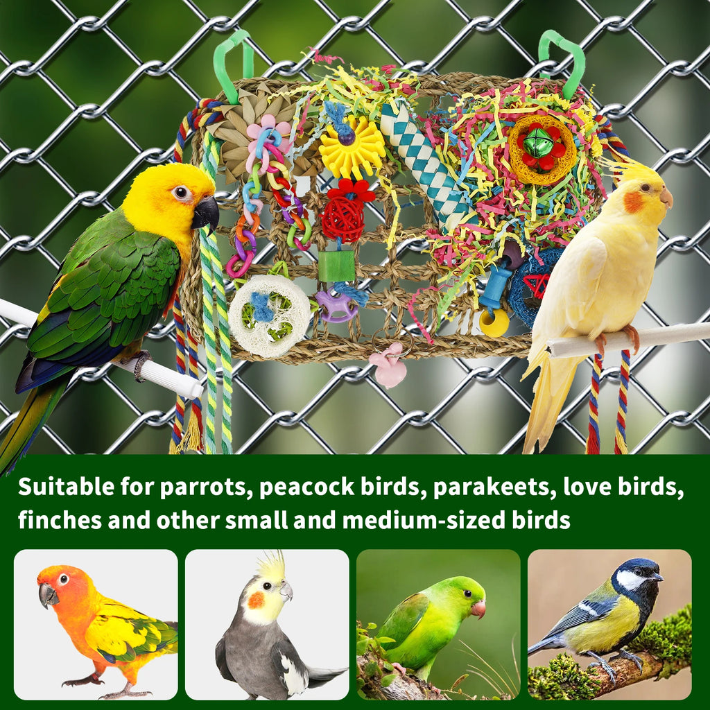 Bird Toys Handmade Bird Foraging Toys Fun Parakeet Toys Portable Parakeet Foraging Toy Parrot Chewing Toy Bird Parrot Toy 1x7.9