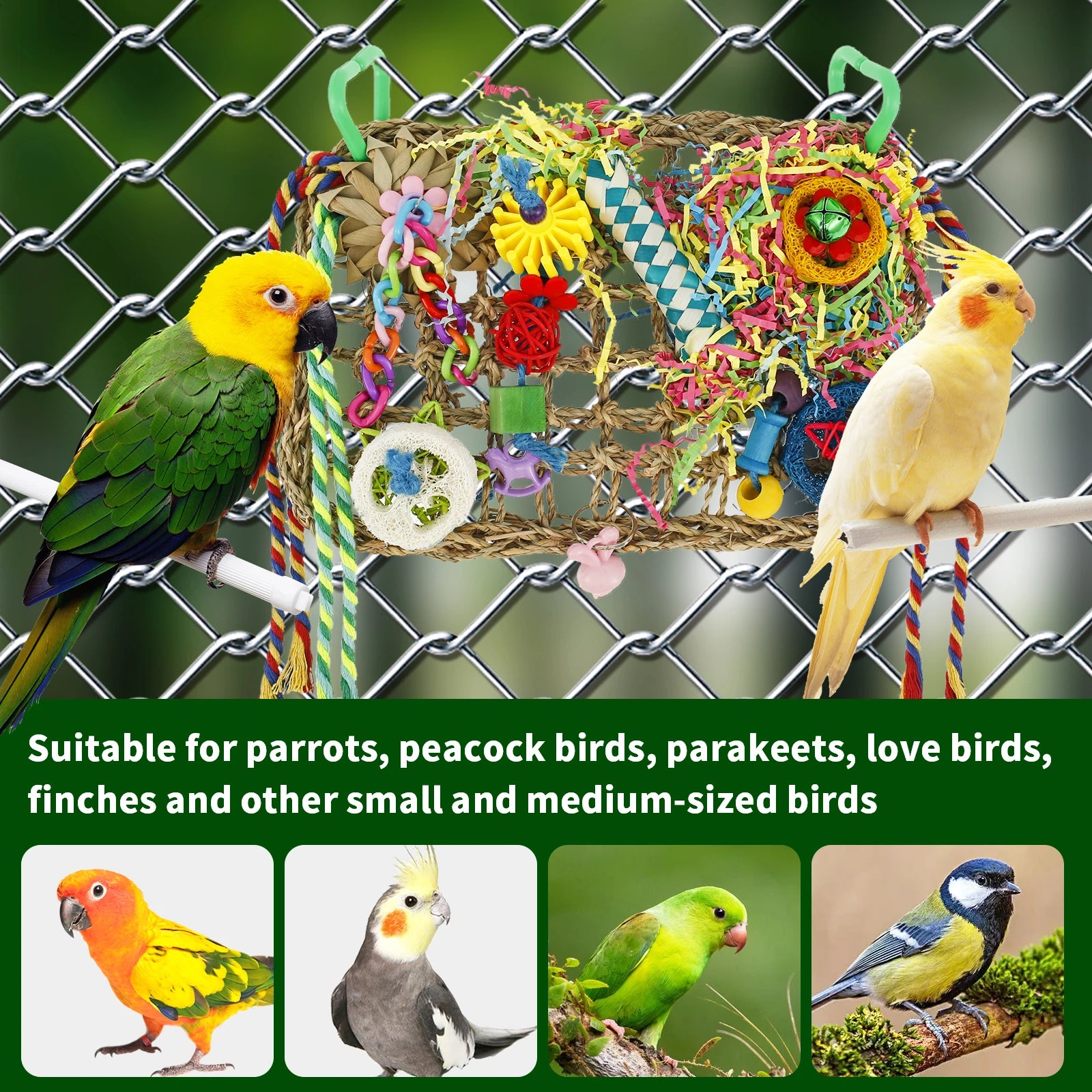 Bird Toys Handmade Bird Foraging Toys Fun Parakeet Toys Portable Parakeet Foraging Toy Parrot Chewing Toy Bird Parrot Toy 1x7.9