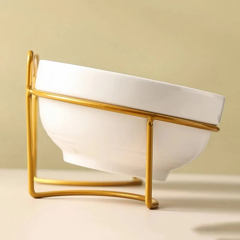 Ceramic Bowl Kitten Puppy Ceramic Bowl 500ML Pet Water Feeder Cat Food Feeding Dish Dispenser with Raised Stand Cat Accessories