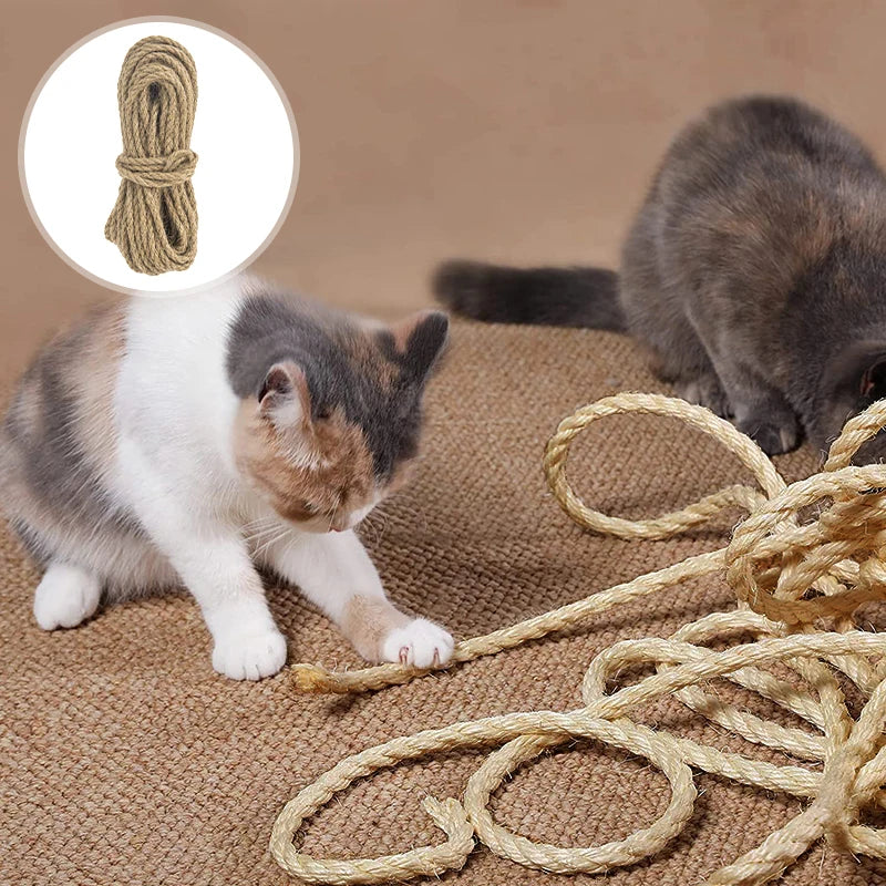 10/20M Natural Sisal Rope Cat Scratcher Rope Tree Scratching DIY Paw Claw Furniture Protector Scratching Post Cat Accessories