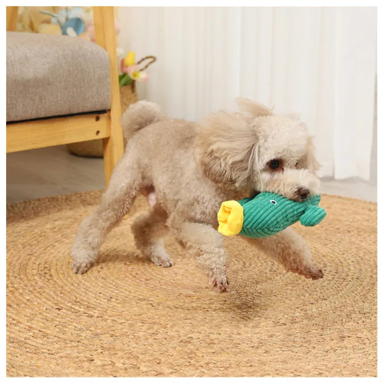 Pet Toys Sound Plush Toys Cute Plants Avocado Series Pet Molars Interactive Toys Cat and Dog Toys Bite Resistant