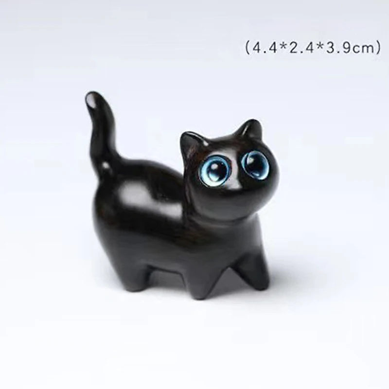 1/3 Pcs Charming Wooden Kitten Figurine - Handcrafted Cat Decor For Home, Perfect Gift Idea Cat Figurine Cat Accessories