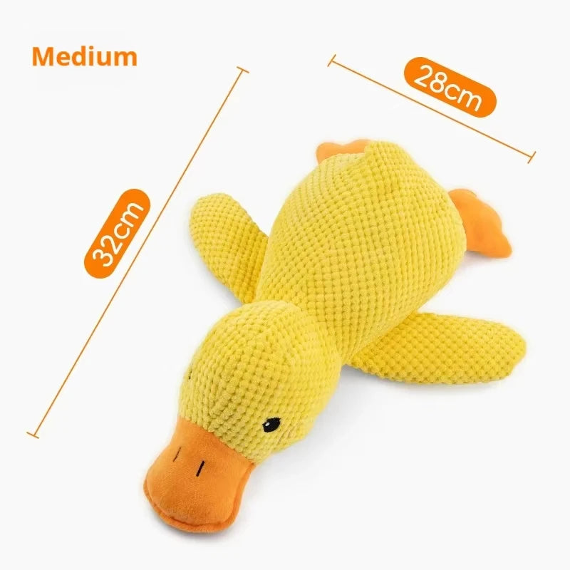 Plush Companion Sleeping Duck Dog Toys for Small Large Dogs Bite Resistant Teeth Grinding Sound Relief Duck Sound Toy 2025 New