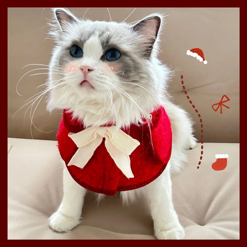 Princess Please for Christmas! Pet Bow Tie Cloak Collar Medium Dog Drool Towel Fall & Winter Dog Accessories