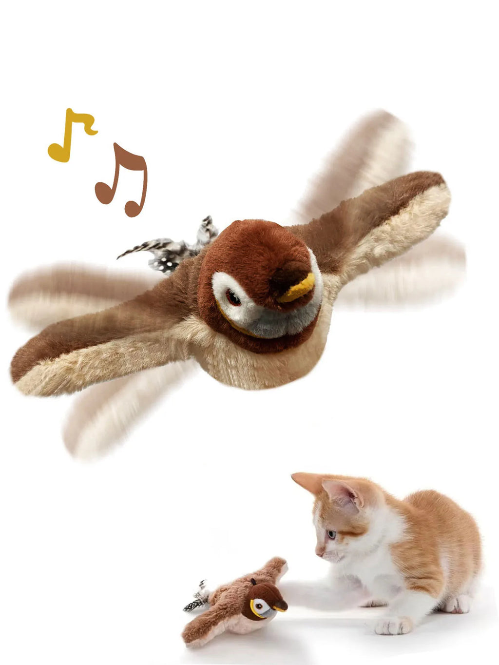 Interactive Flying Bird Cat Toy (with Catnip) Toy Flapping Bird Cat Toy Flying Interactive Flapping Chirping Bird Cat Toy