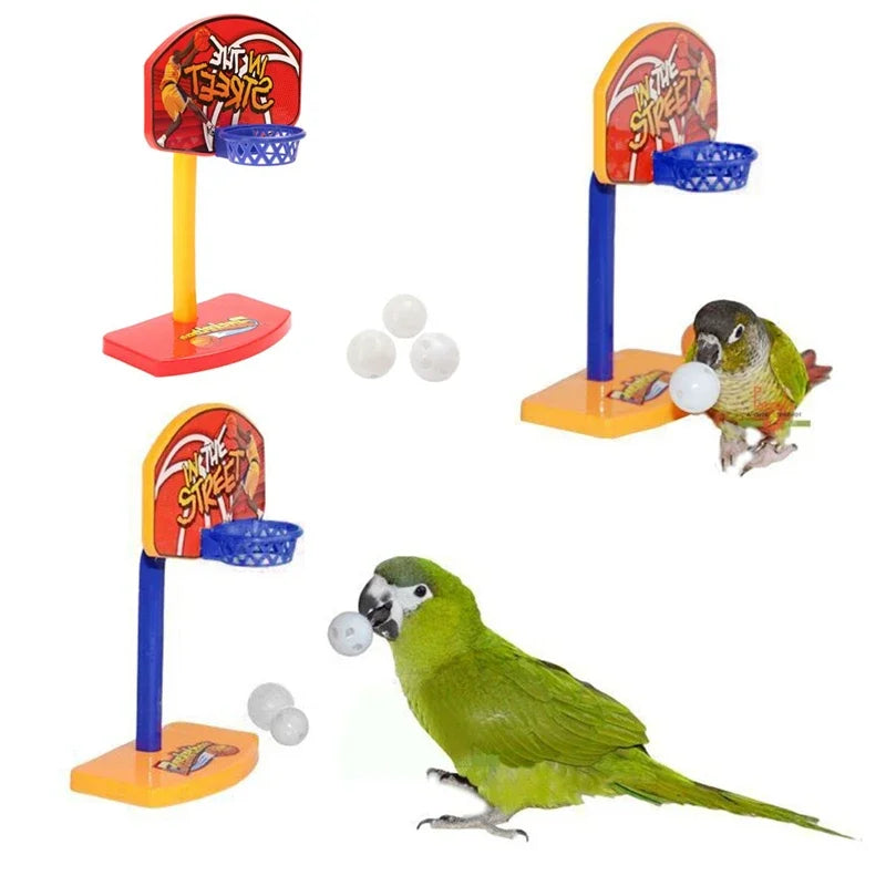 New 3pcs Balls Pet Birds Chew Toy Parakeet Bell Balls Parrot Toys Birdie Basketball Hoop Props Pet Parrot Pet Products Supplies