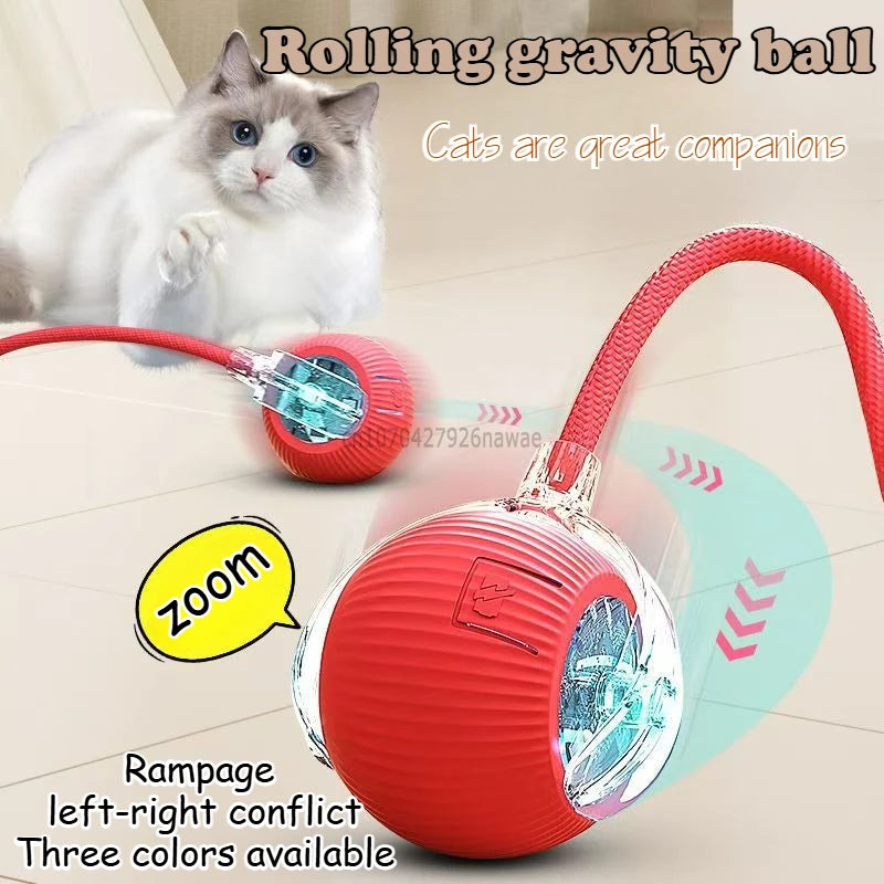 Interactive Toy for Cats Toy Automatic Rolling Ball Cat Accessories Rolling Ball Magic Ball Toys for Cat Training Imitate Mouse