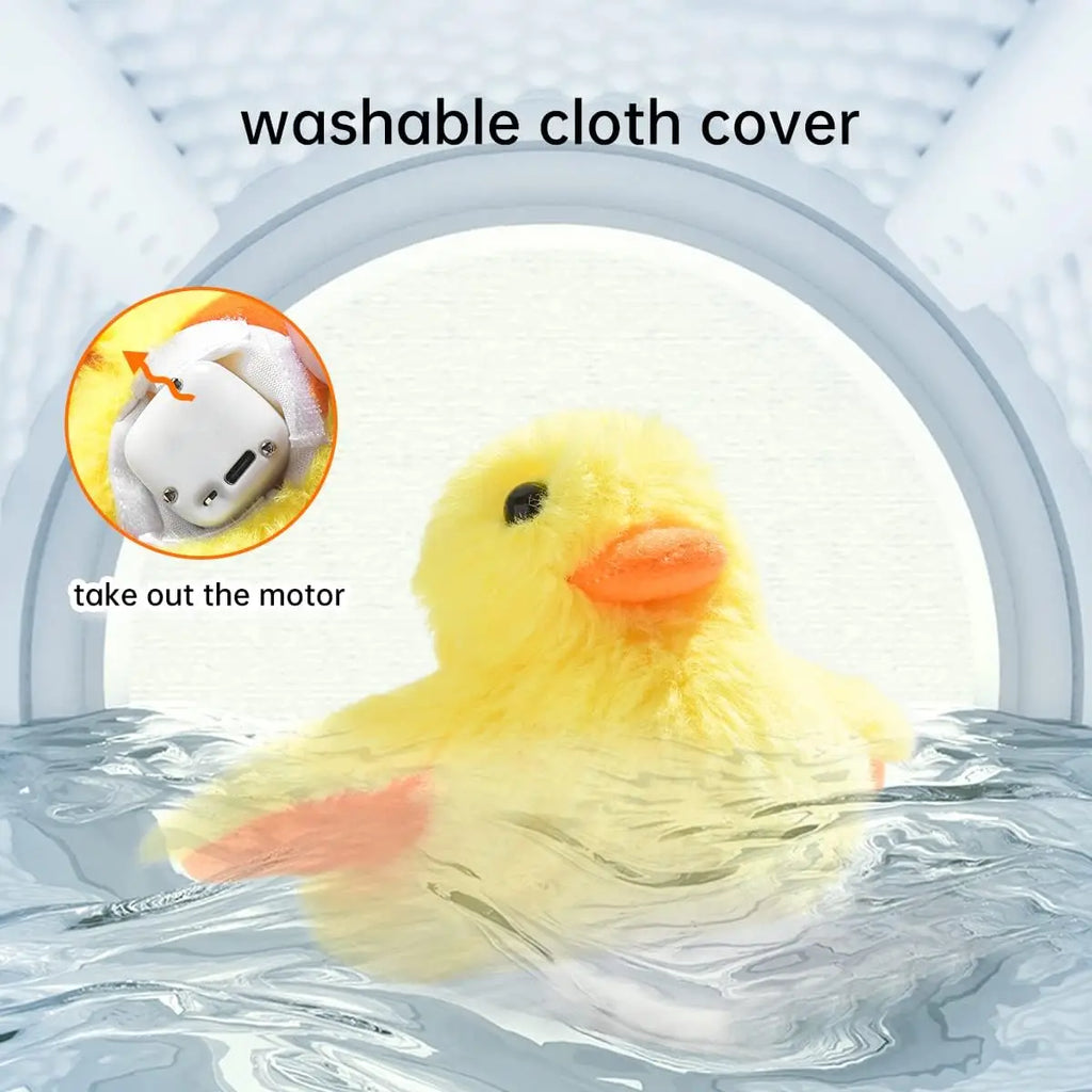 Cat Toys Rechargeable Flapping Duck Lifelike Quacking Sound, Touch Activated Kitten Plush Toy Interactive Cat Exercise Toys