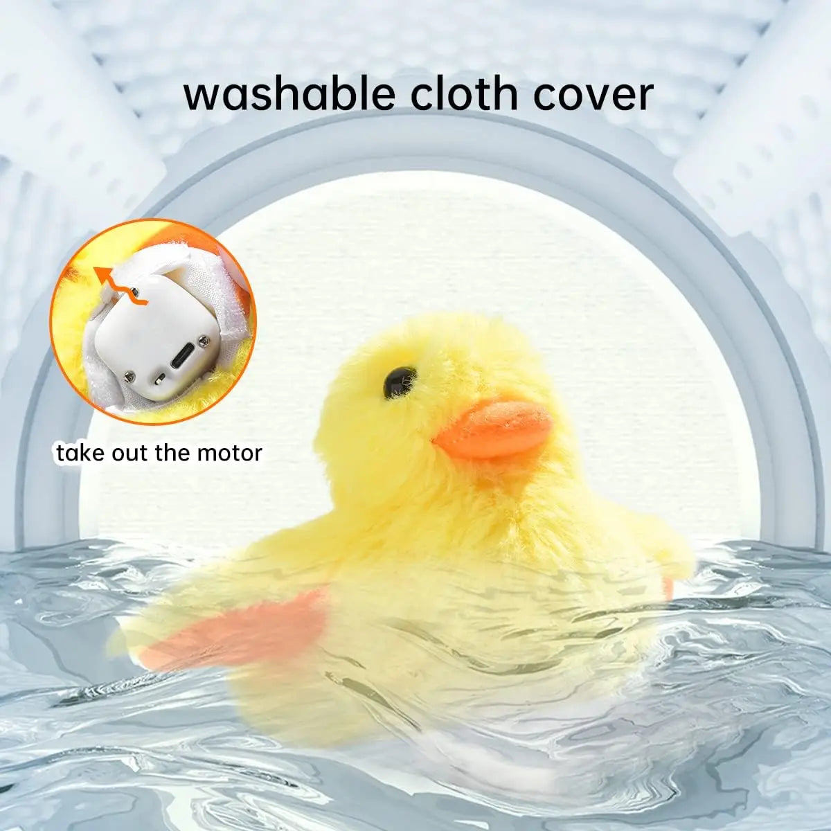 Cat Toys Rechargeable Flapping Duck Lifelike Quacking Sound, Touch Activated Kitten Plush Toy Interactive Cat Exercise Toys