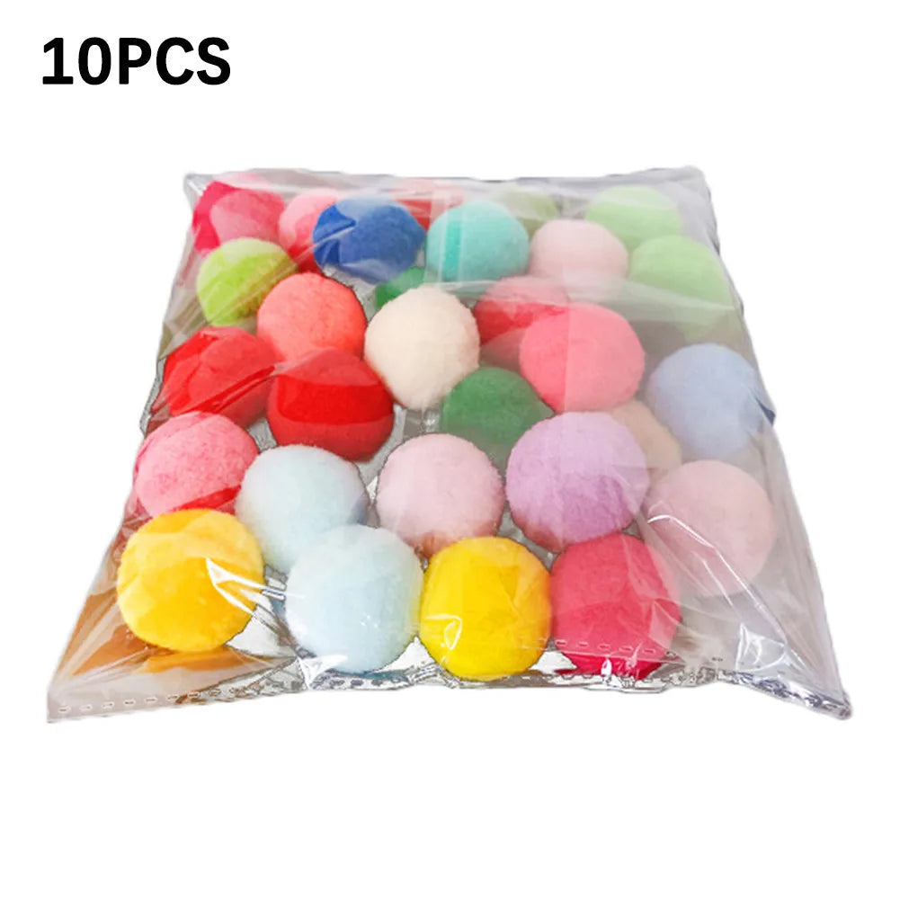10/50/100 pcs Cute Funny Cat Toys Stretch Plush Ball Cat Toy Ball Creative Colorful Interactive Cat Pom Pom Cat Chew Toy