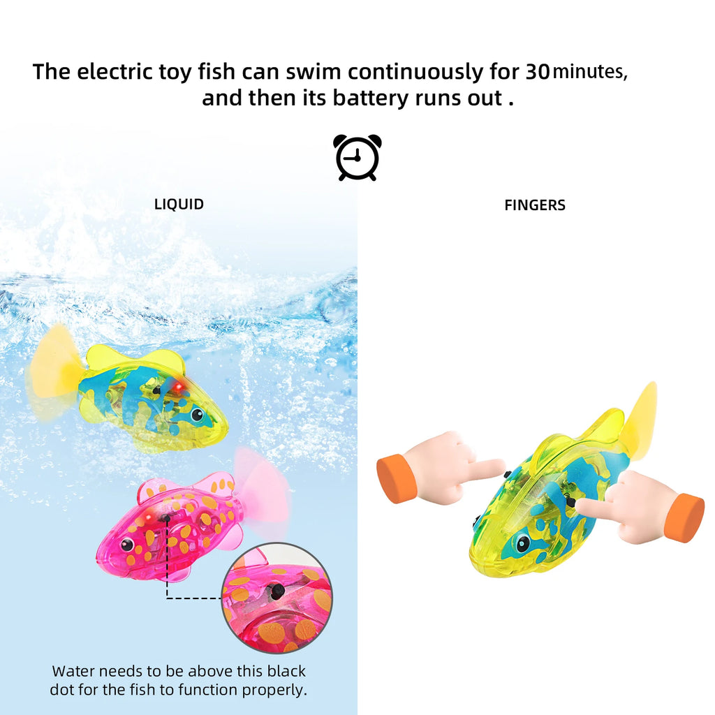 Swimming attracts pet fish, waterproof LED light toy fish, pet cat and dog toys, novel electronic fish