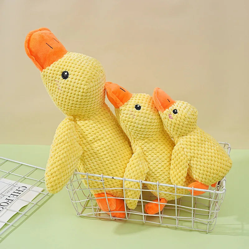 Dog Toys Plush Companion Sleeping Duck  for Small Large Dogs Bite Resistant Teeth Grinding Sound Relief Duck  Toy