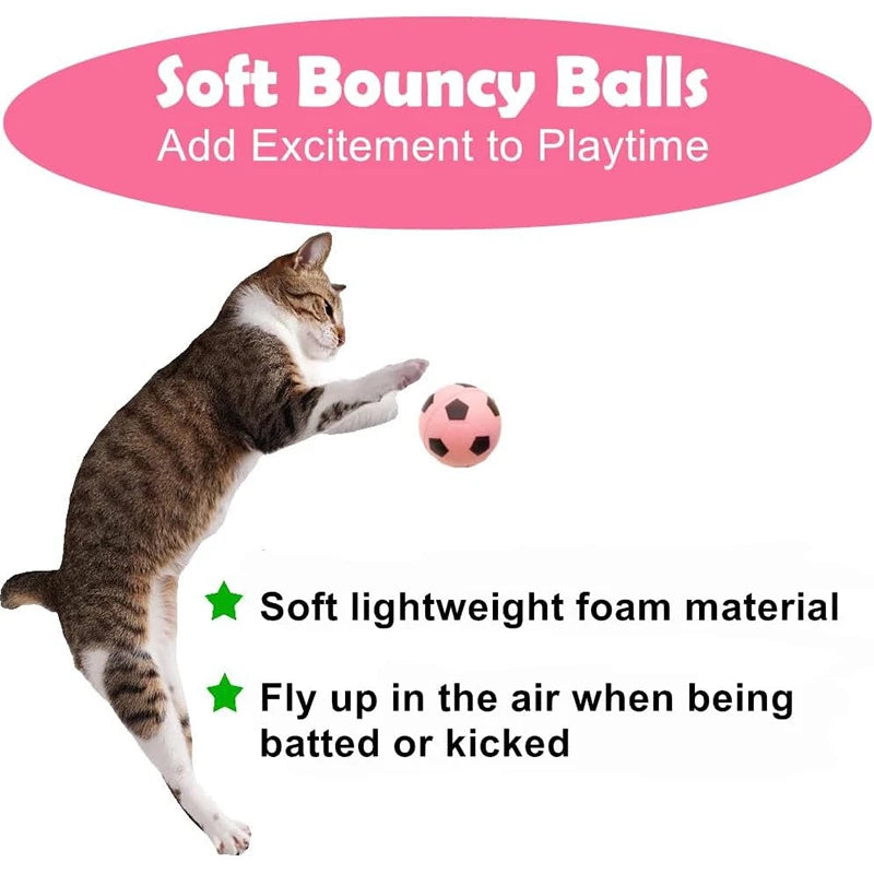 4pcs Cat Toys Latex Foam Ball Interactive Chasing Self Entertainment Teething Toys Soft Comfortable Fast Rebound Pet Supplies