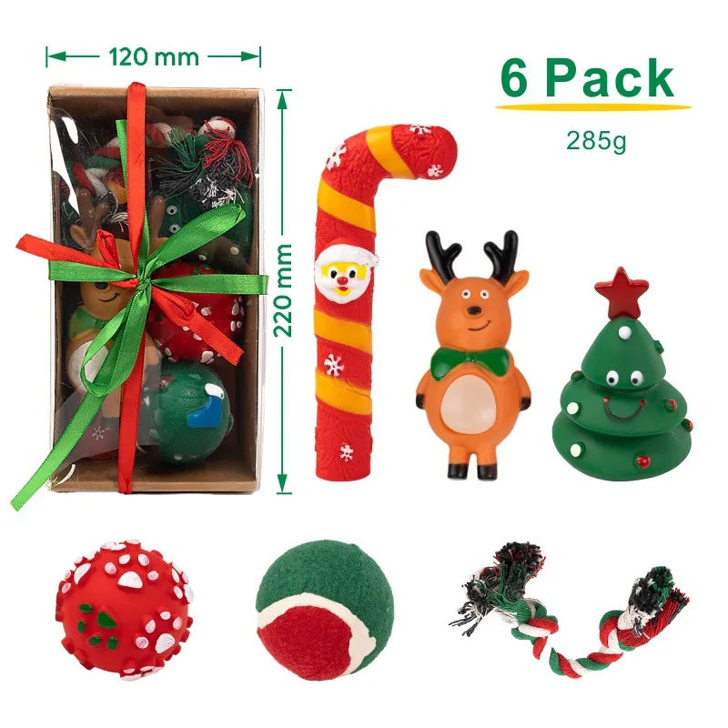 Christmas Pet Dog Toys Sound Elk Dog Bite Resistant Set Deer Crutches Bite Resistant Dog Christmas Gift Box Limited Edition