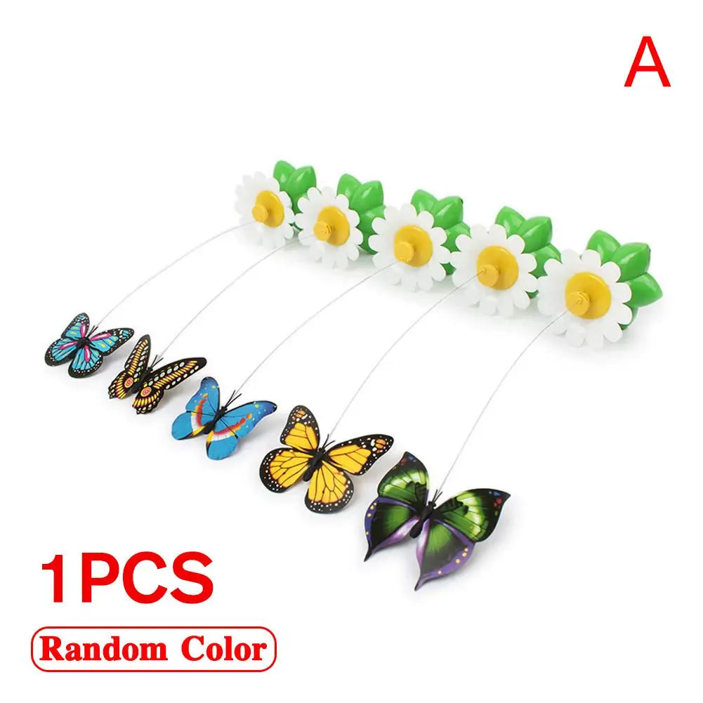 Rotating Electric Butterfly, Hummingbird And Bee Pet New Product Rotating Around Flowers To Cats And Butterflies Pet Toys