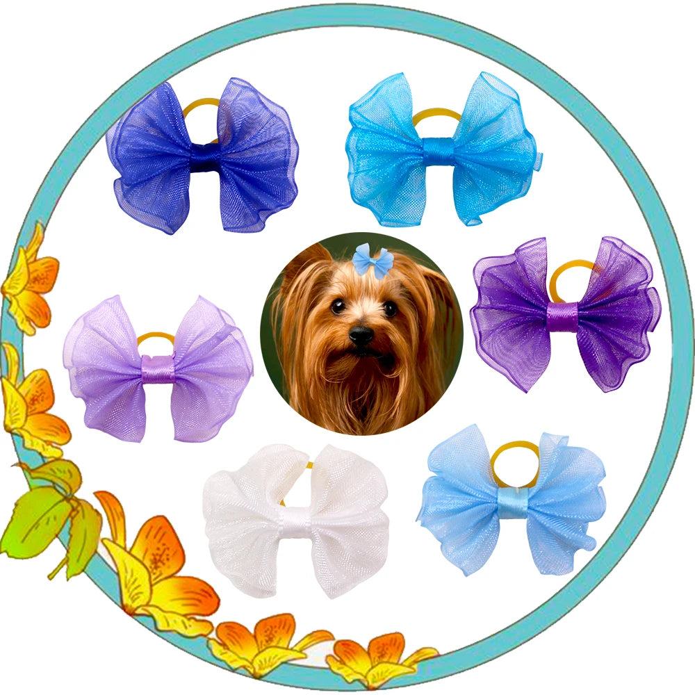 100pcs Handmade Dog Bows Cute Pet Supplies Pet Dog Hair Bows Small Dog Hair Accessories Fashion Dog Accessories For Small Dogs