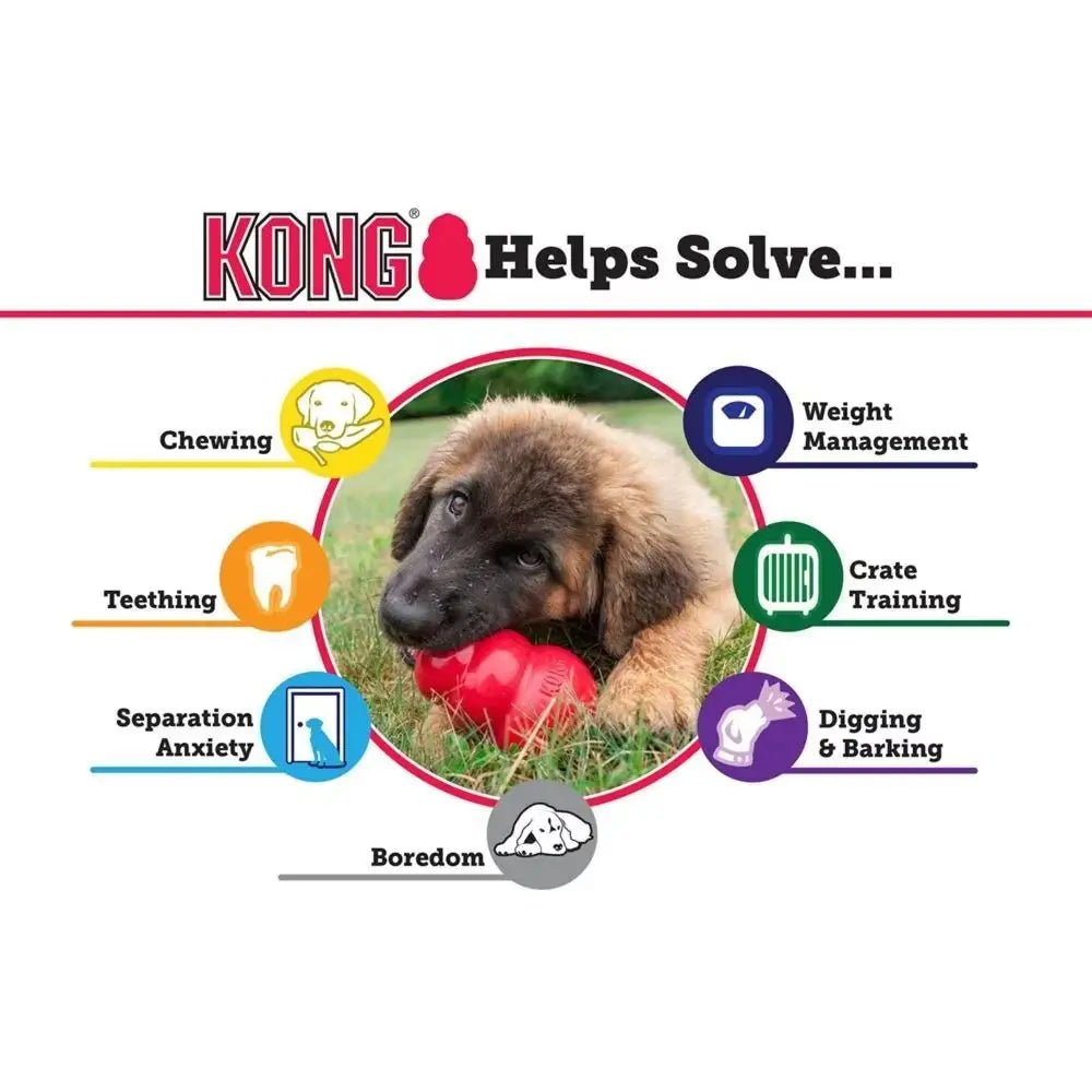 New Classic Kong Dog Toys Erratic Bounce Treat-Filling Capabilities Kong Puppy Toys Multiple Sizes Rubber Chew Toy