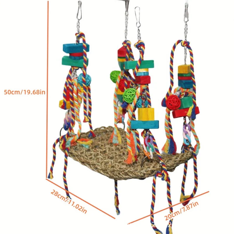 2025 Parrot Toys Climbing Net Hammock Medium and Large Bird Toys Birdcage Accessories Bird Toys