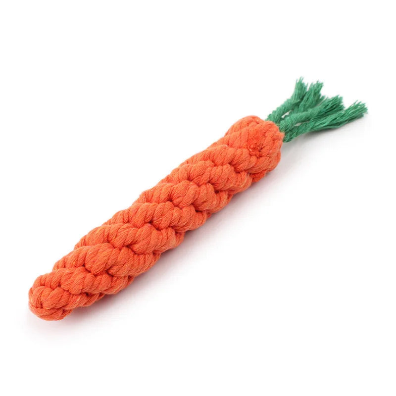 1pc Pet Knot Toy for Dog and Cat Carrot Shape Dog Chew Toys Cotton Rope Toys for Indoor Dogs Cat Toys Dog Accessories