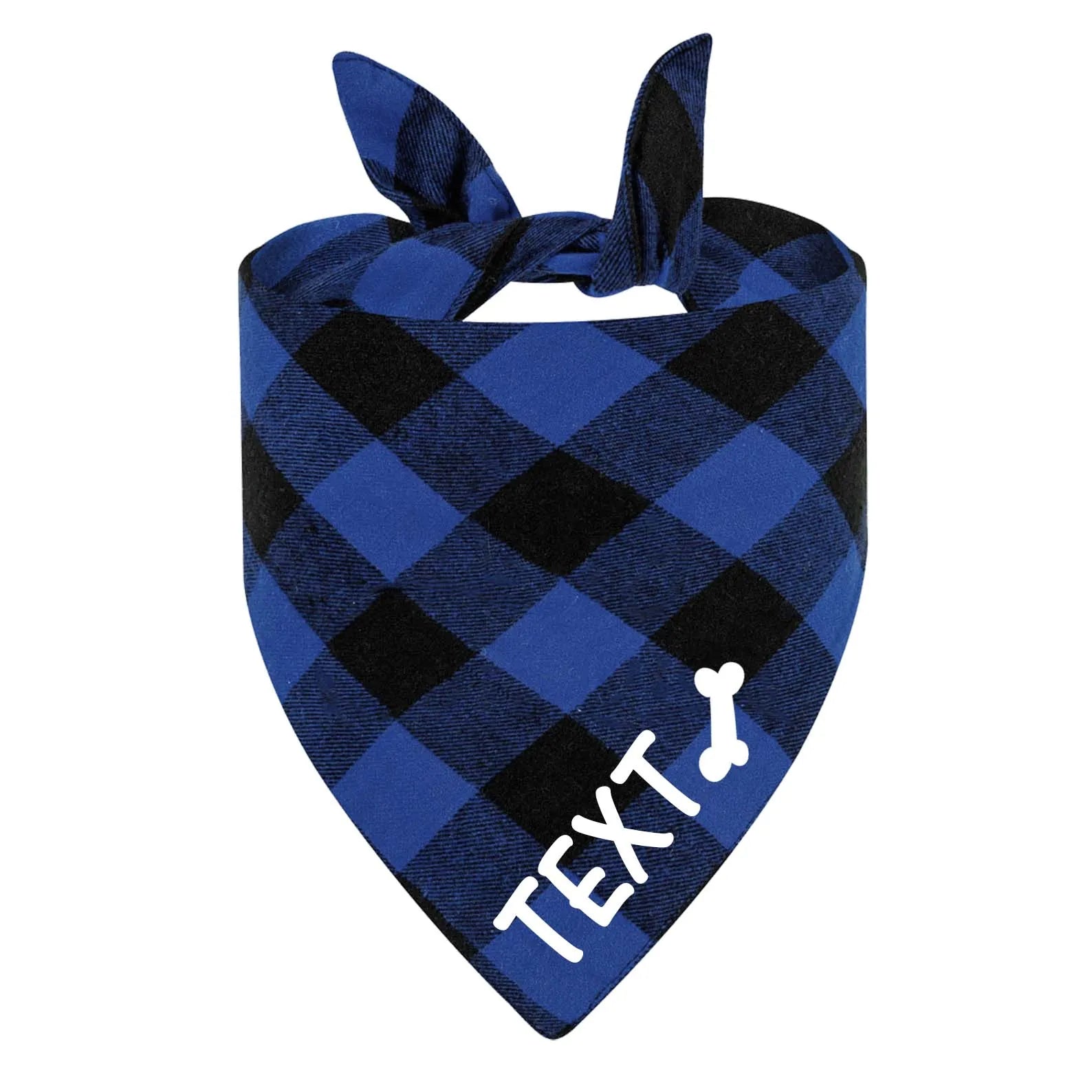 Custom Personalized Dog Bandanas Large Pet Scarf Pet Cotton Plaid Washable Collar Cat Dog Scarf Large Dog Accessories Kerchief