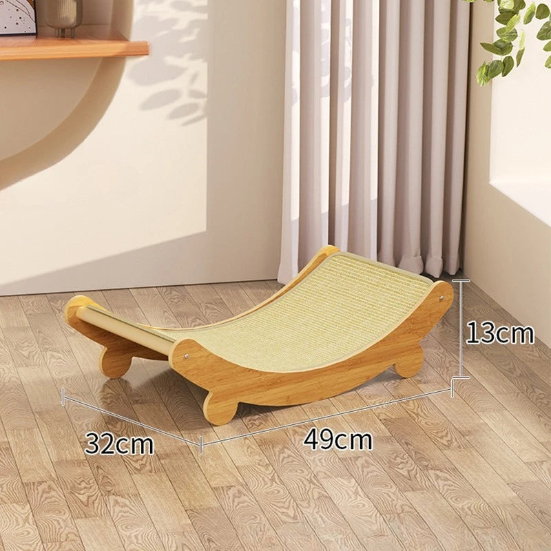 Wooden Cat Scratching Board Scratching Recliner Scratch-resistant Post Cat Toys Wear-resistant  Pet Supplies with Sisal Surface