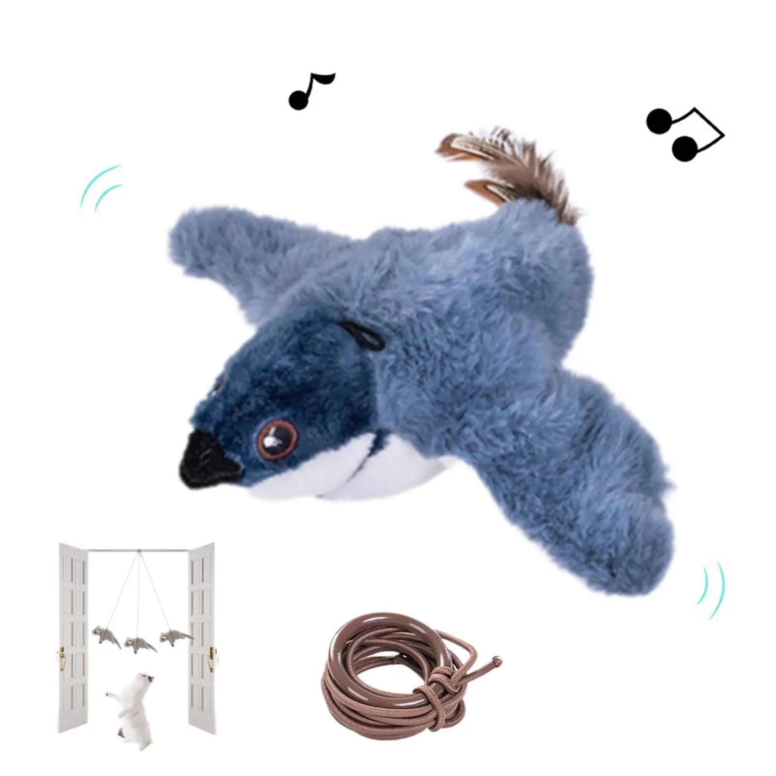 Interactive Flying Bird Cat Toy (with Catnip) Toy Flapping Bird Cat Toy Flying Interactive Flapping Chirping Bird Cat Toy