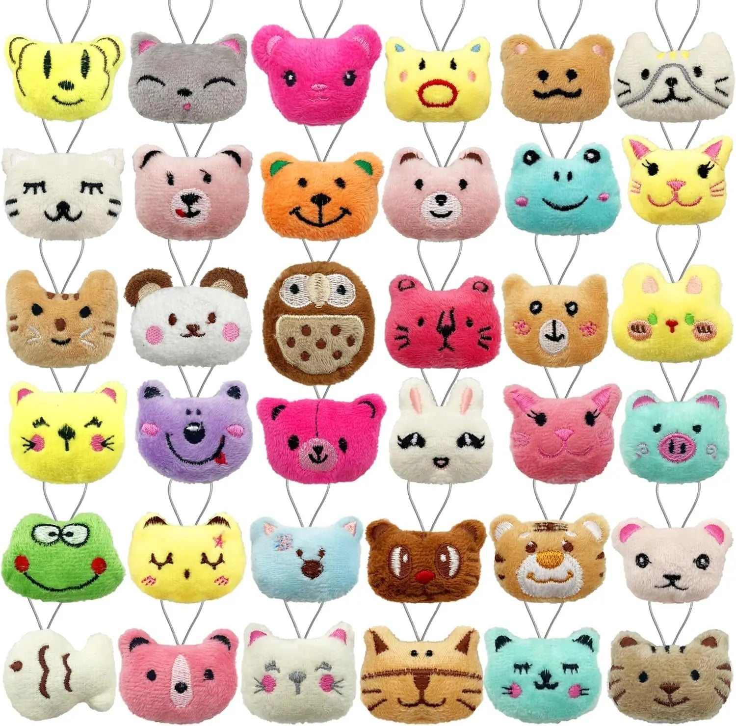 24-100Pcs Mini Animal Plush Toys Set Cute Small Animal Stuffed Toy Keychain for Party Favors for Goody Bag Easter Egg Stuffers