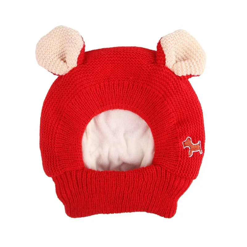 Kawaii Knitted Hat for Medium Large Dogs Autumn Winter Dog Accessories Pet Outdoor Supplies Labrador French Bulldog Headwear