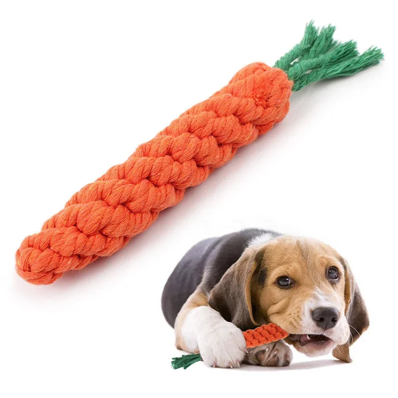 1pc Pet Knot Toy for Dog and Cat Carrot Shape Dog Chew Toys Cotton Rope Toys for Indoor Dogs Cat Toys Dog Accessories